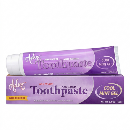 Adwe Kosher Anti-Tartar Toothpaste – Cool Mint Gel with Fluoride 5.4 OZ.